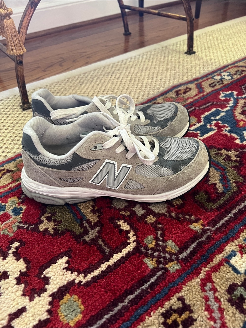 New Balance Light Gray & White Running Sneakers